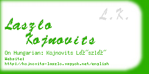 laszlo kojnovits business card